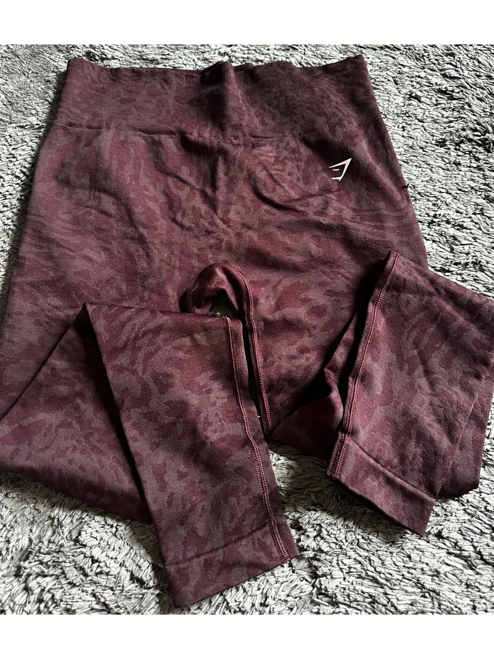 Gymshark Maroon Cheetah Scrunch Leggings
